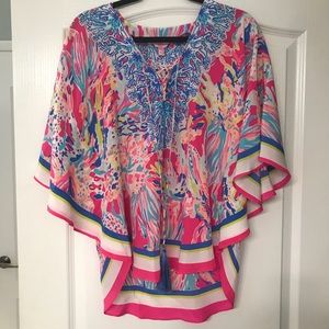 Lilly Pulitzer Lettie Top (Silk), Sunken Treasure